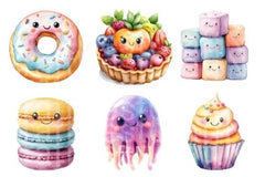 Kawaii Pastel Desserts Clipart Bundle - CraftNest - Digital Crafting and Art