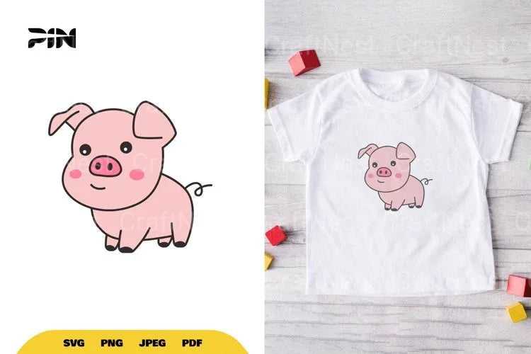 Kawaii Pig SVG Bundle - CraftNest - Digital Crafting and Art