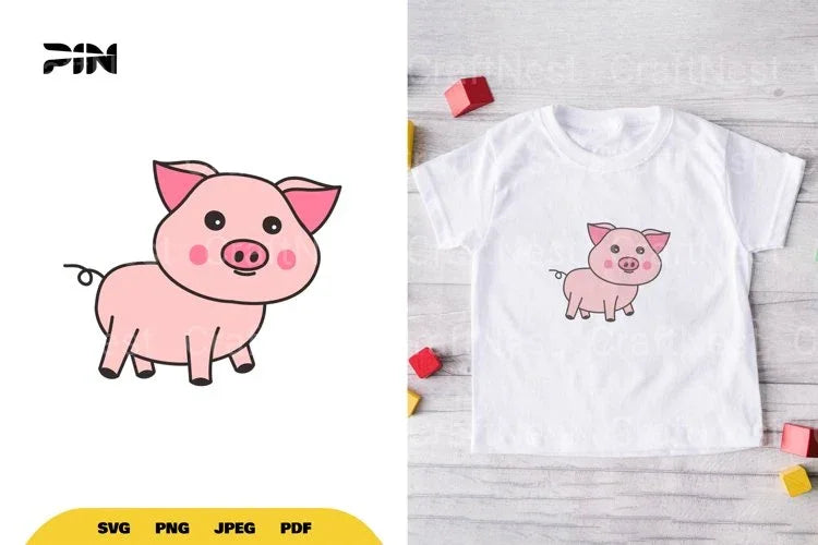 Kawaii Pig SVG Bundle - CraftNest - Digital Crafting and Art