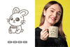 Kawaii Rabbit Drinking Coffee Cute SVG Bundle