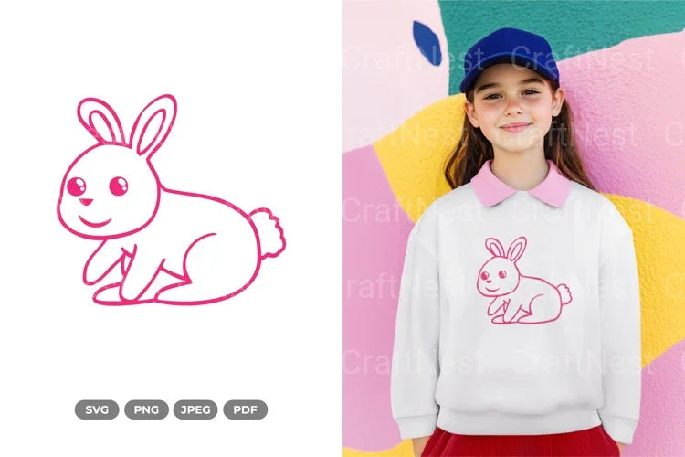 Kawaii Rabbit Farm Animal SVG Bundle - CraftNest - Digital Crafting and Art