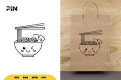 Kawaii Ramen Bowl SVG Bundle - CraftNest - Digital Crafting and Art