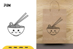 Kawaii Ramen Bowl SVG Bundle - CraftNest - Digital Crafting and Art