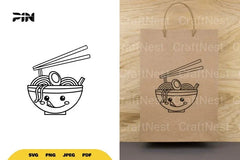 Kawaii Ramen Bowl SVG Bundle - CraftNest - Digital Crafting and Art