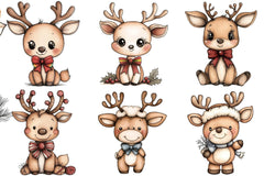 Kawaii Reindeer Bow Clipart Bundle - CraftNest - Digital Crafting and Art