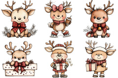 Kawaii Reindeer Bow Clipart Bundle - CraftNest - Digital Crafting and Art