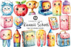 Kawaii School Clipart Bundle