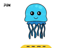 Kawaii Sea Animals Cute Jellyfish Clipart Bundle - CraftNest - Digital Crafting and Art