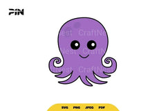 Kawaii Sea Animals Cute Octopus Clipart Bundle - CraftNest - Digital Crafting and Art