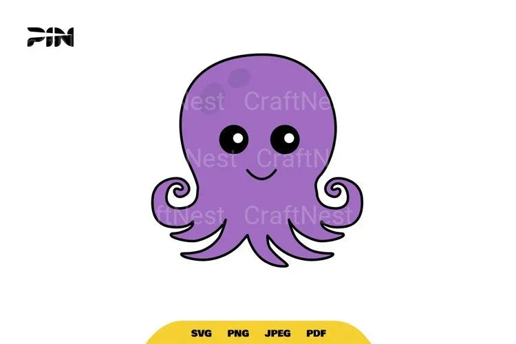 Kawaii Sea Animals Cute Octopus Clipart Bundle - CraftNest - Digital Crafting and Art