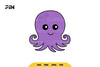 Kawaii Sea Animals Cute Octopus Clipart Bundle