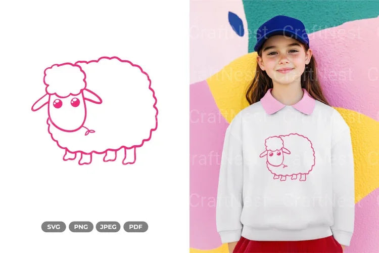 Kawaii Sheep Farm Animal Clipart Bundle - CraftNest - Digital Crafting and Art