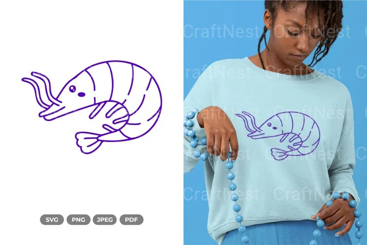 Kawaii Shrimp Sea Animal Clipart Bundle - CraftNest - Digital Crafting and Art