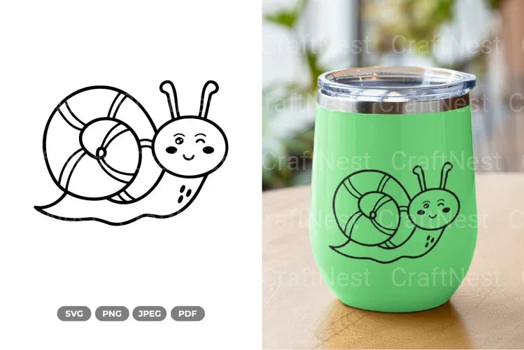Kawaii Snail Spring Clipart Bundle - CraftNest - Digital Crafting and Art