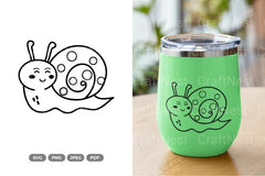 Kawaii Snail Spring SVG Bundle - CraftNest - Digital Crafting and Art