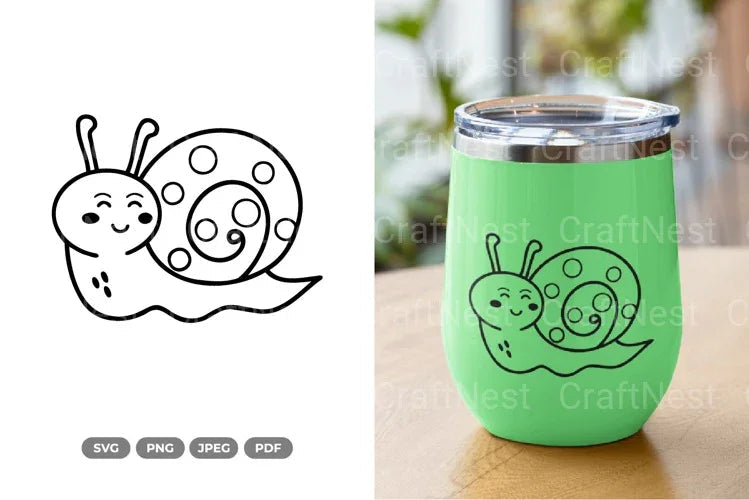 Kawaii Snail Spring SVG Bundle - CraftNest - Digital Crafting and Art