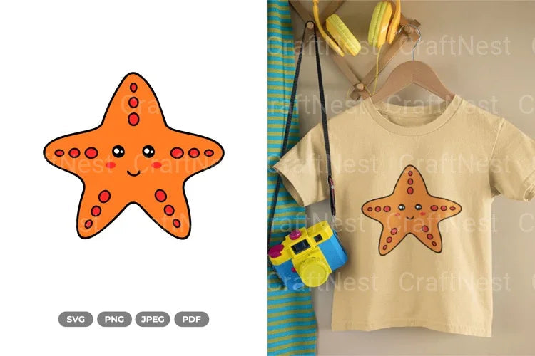 Kawaii Starfish Sea Animal Decal Clipart Bundle - CraftNest - Digital Crafting and Art