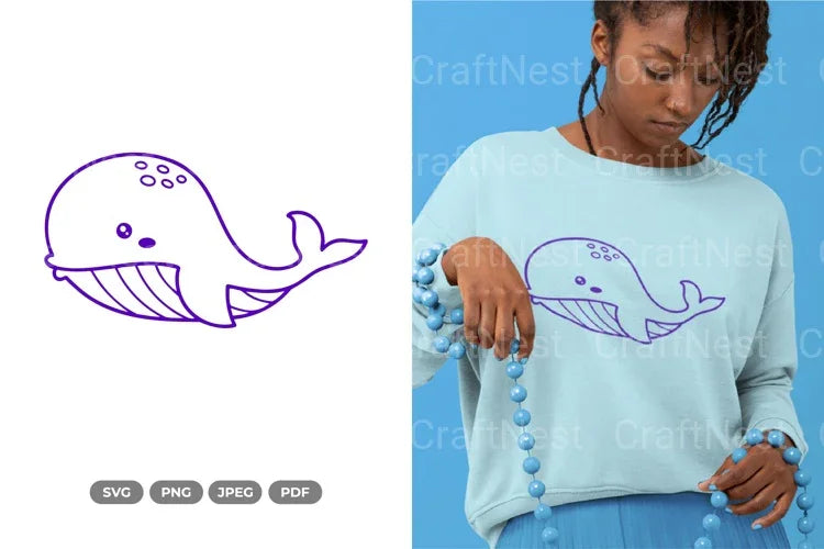 Kawaii Whale Sea Animal Clipart Bundle - CraftNest - Digital Crafting and Art