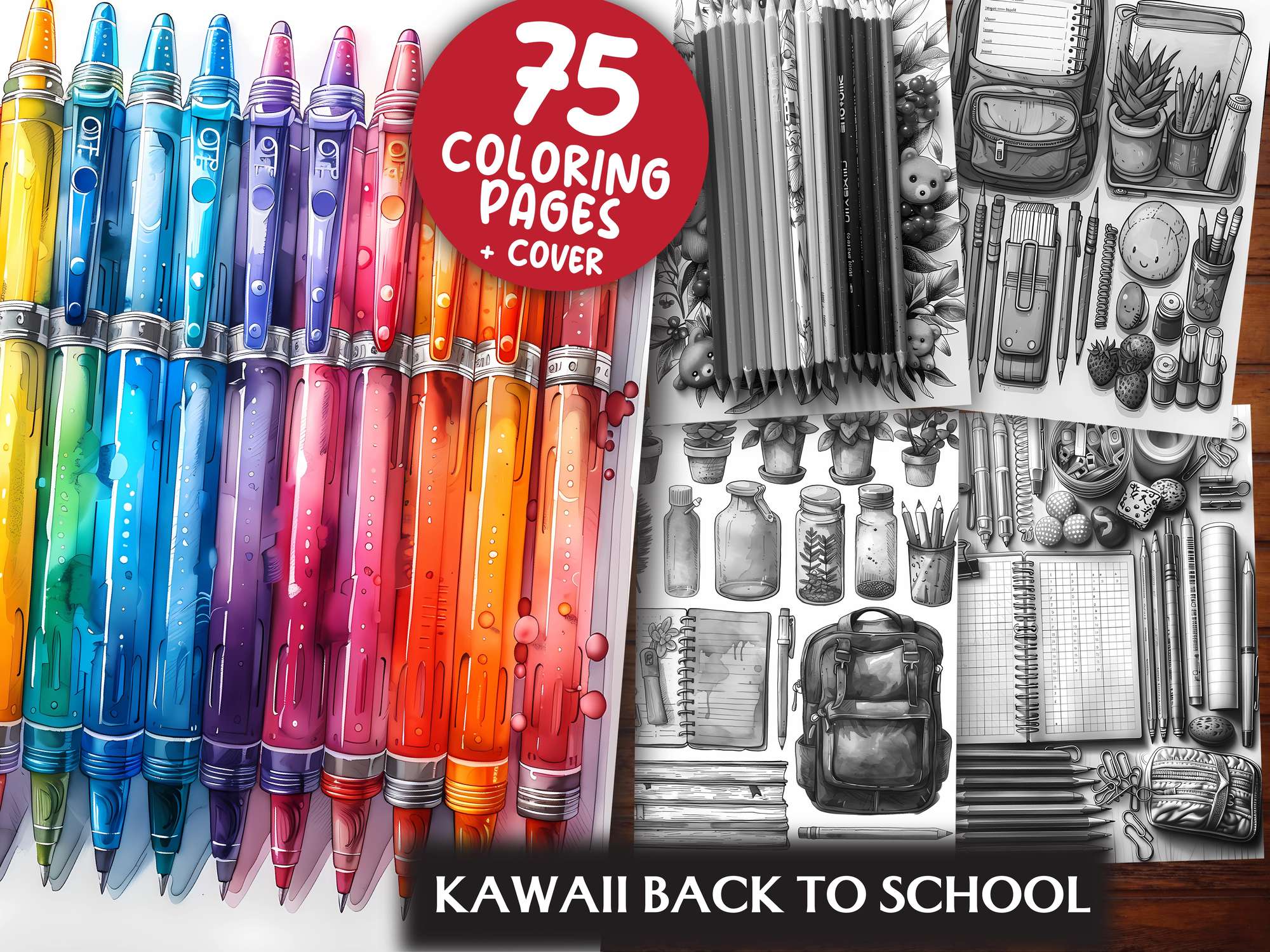 Kawaii Back To School Coloring Books - CraftNest - Digital Crafting and Art