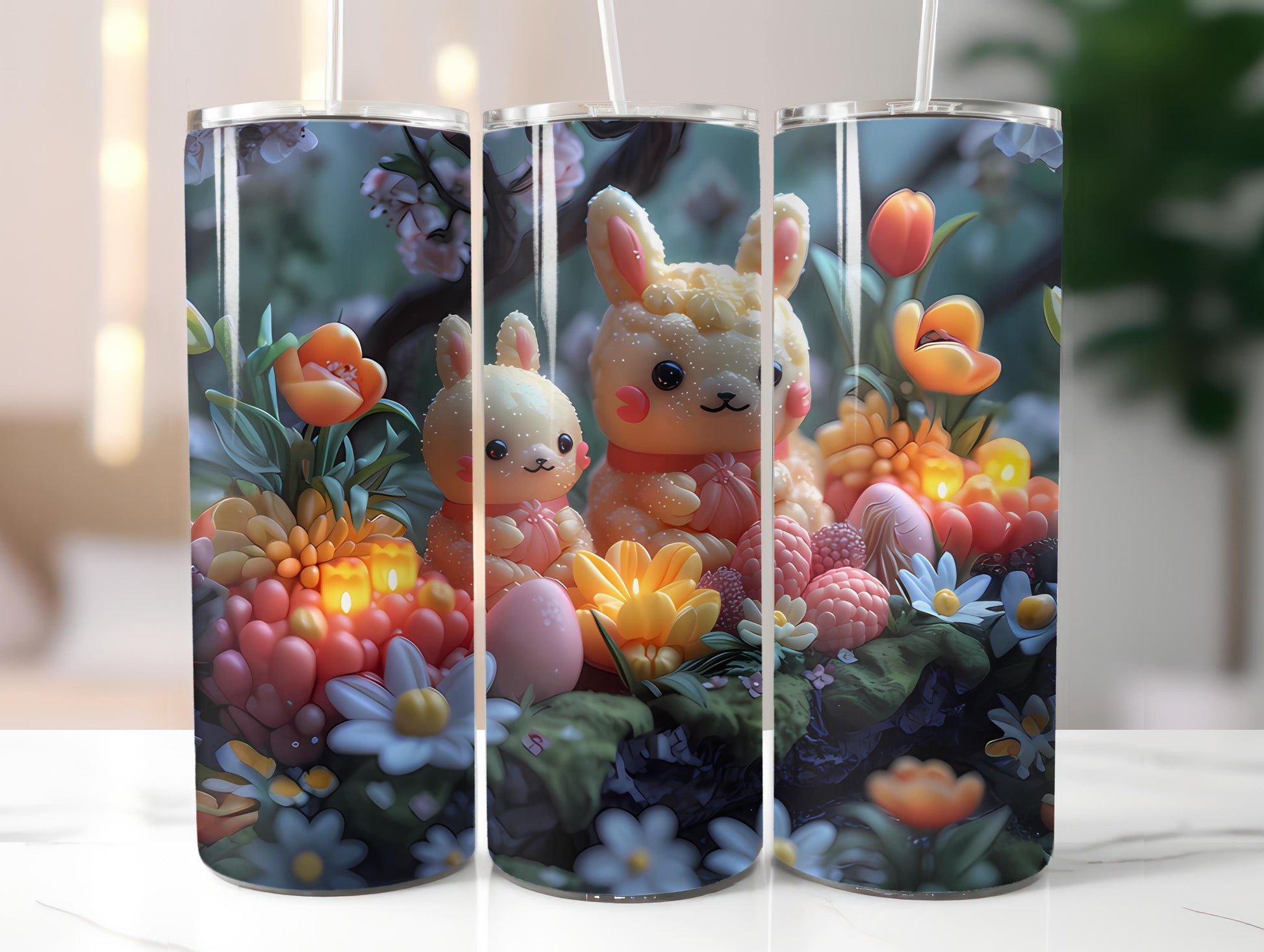 Kawaii Easter 3 Tumbler Wrap - CraftNest