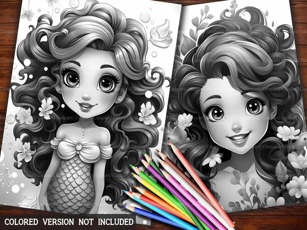 Kawaii Mermaid Coloring Books - CraftNest