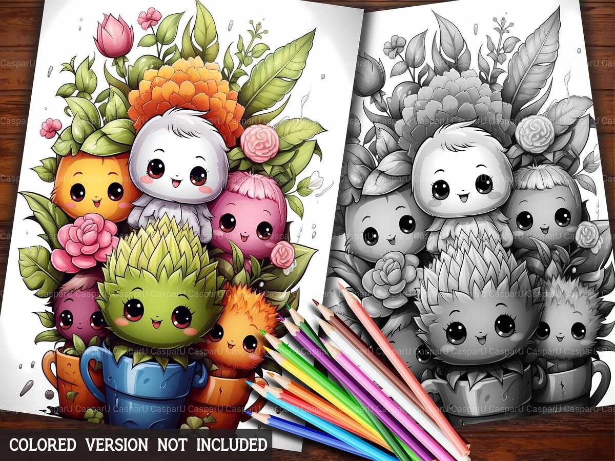 Kawaii Spring Coloring Books - CraftNest