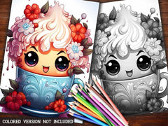 Kawaii Tea Coloring Books - CraftNest