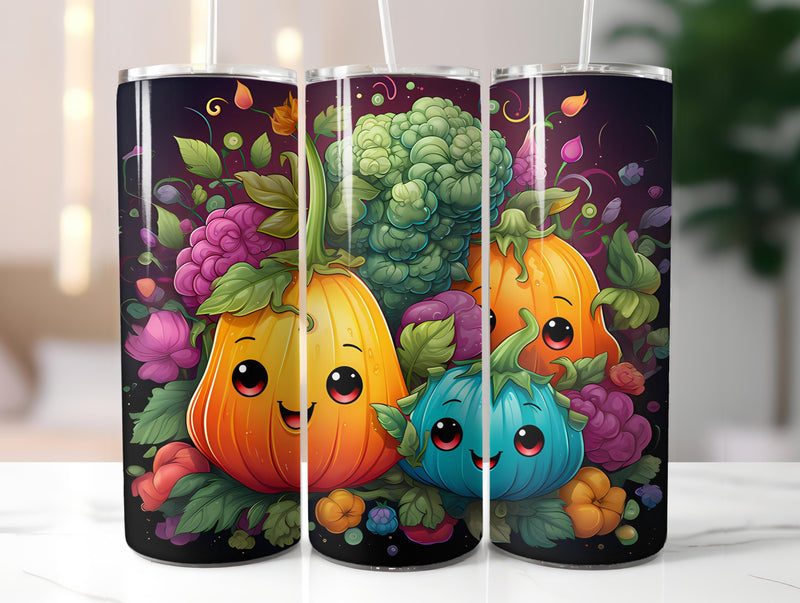 Kawaii Vegetables 3 Tumbler Wrap - CraftNest