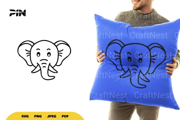Kawaii Cute Elephant Head SVG Bundle - CraftNest - Digital Crafting and Art