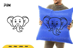 Kawaii Cute Elephant Head SVG Bundle - CraftNest - Digital Crafting and Art
