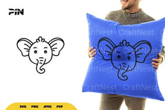 Kawaii Cute Elephant Head SVG Bundle - CraftNest - Digital Crafting and Art
