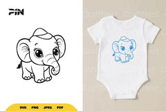Kawaii Cute Elephant SVG Bundle - CraftNest - Digital Crafting and Art