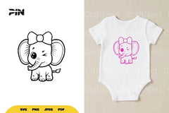 Kawaii Cute Elephant SVG Bundle - CraftNest - Digital Crafting and Art