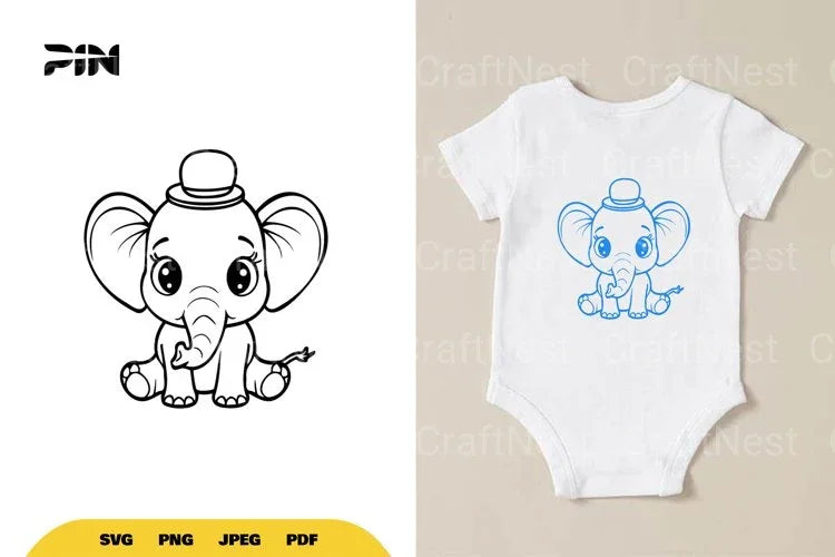 Kawaii Cute Elephant SVG Bundle - CraftNest - Digital Crafting and Art