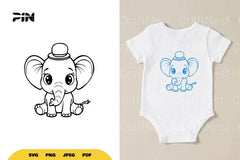 Kawaii Cute Elephant SVG Bundle - CraftNest - Digital Crafting and Art