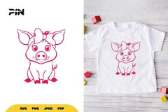 Kawaii Cute Pig SVG Bundle - CraftNest - Digital Crafting and Art