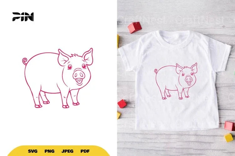 Kawaii Cute Pig SVG Bundle - CraftNest - Digital Crafting and Art