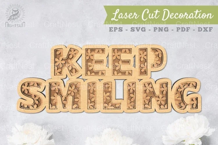 Keep Smiling 3D Lasercut Decoration Clipart Bundle - CraftNest - Digital Crafting and Art