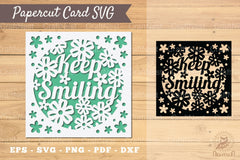 Keep Smiling Papercut Card Design Bundle - CraftNest - Digital Crafting and Art