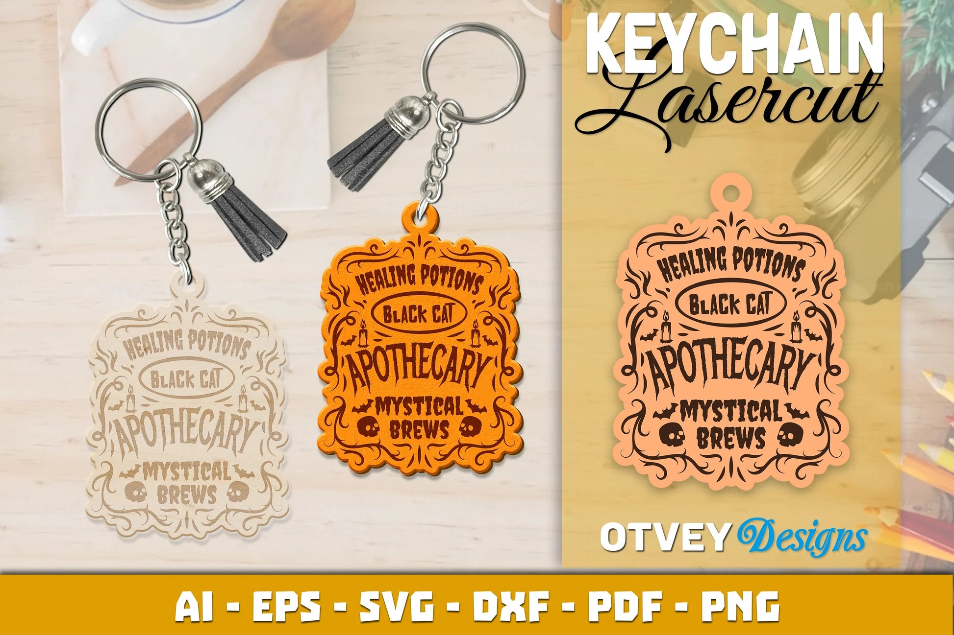 Keychain Halloween Lasercut SVG Bundle 193 - CraftNest - Digital Crafting and Art