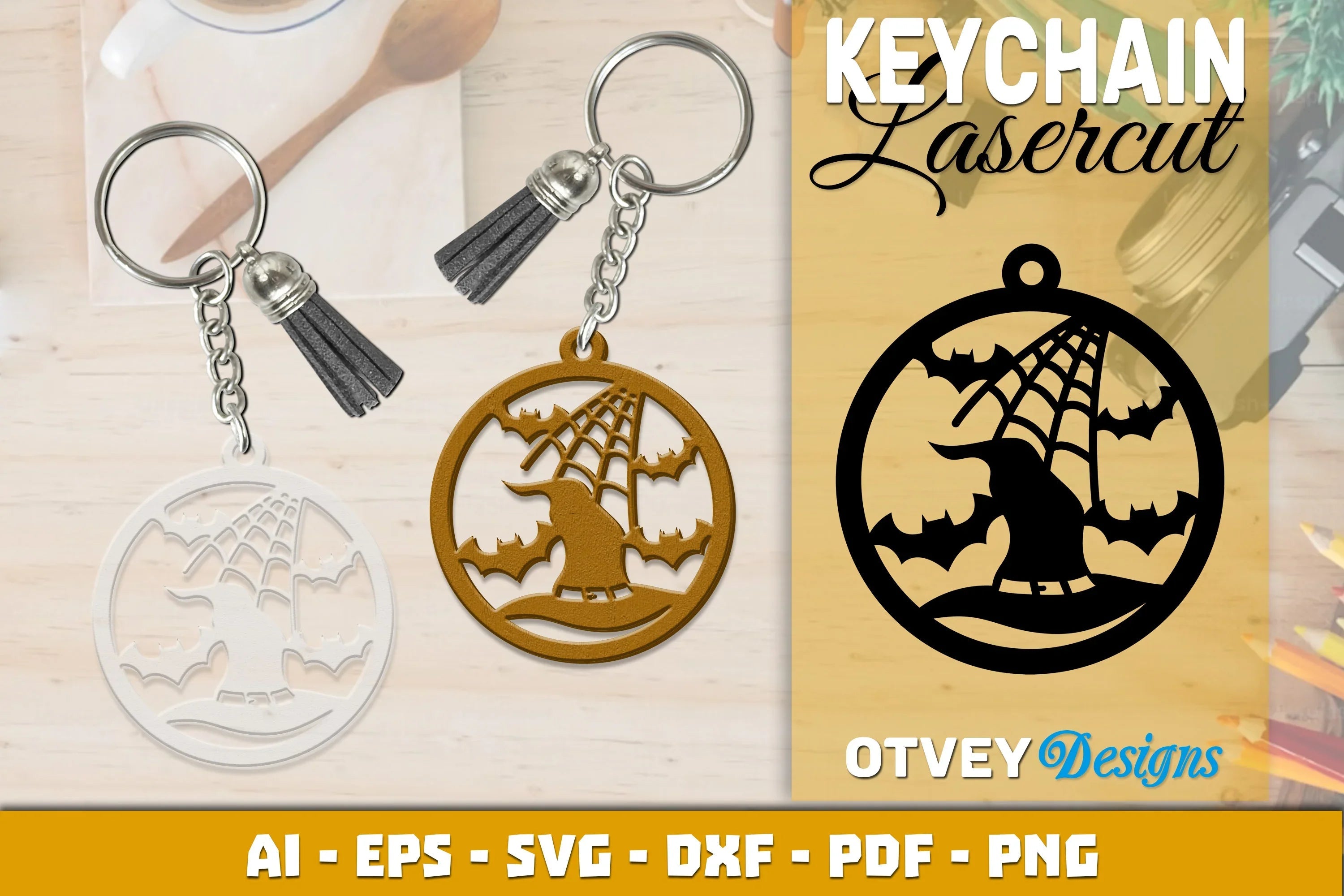 Keychain Halloween Lasercut SVG Bundle 142 - CraftNest - Digital Crafting and Art