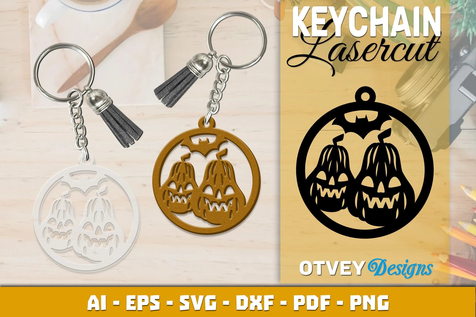 Keychain Halloween Lasercut SVG Bundle 148 - CraftNest - Digital Crafting and Art