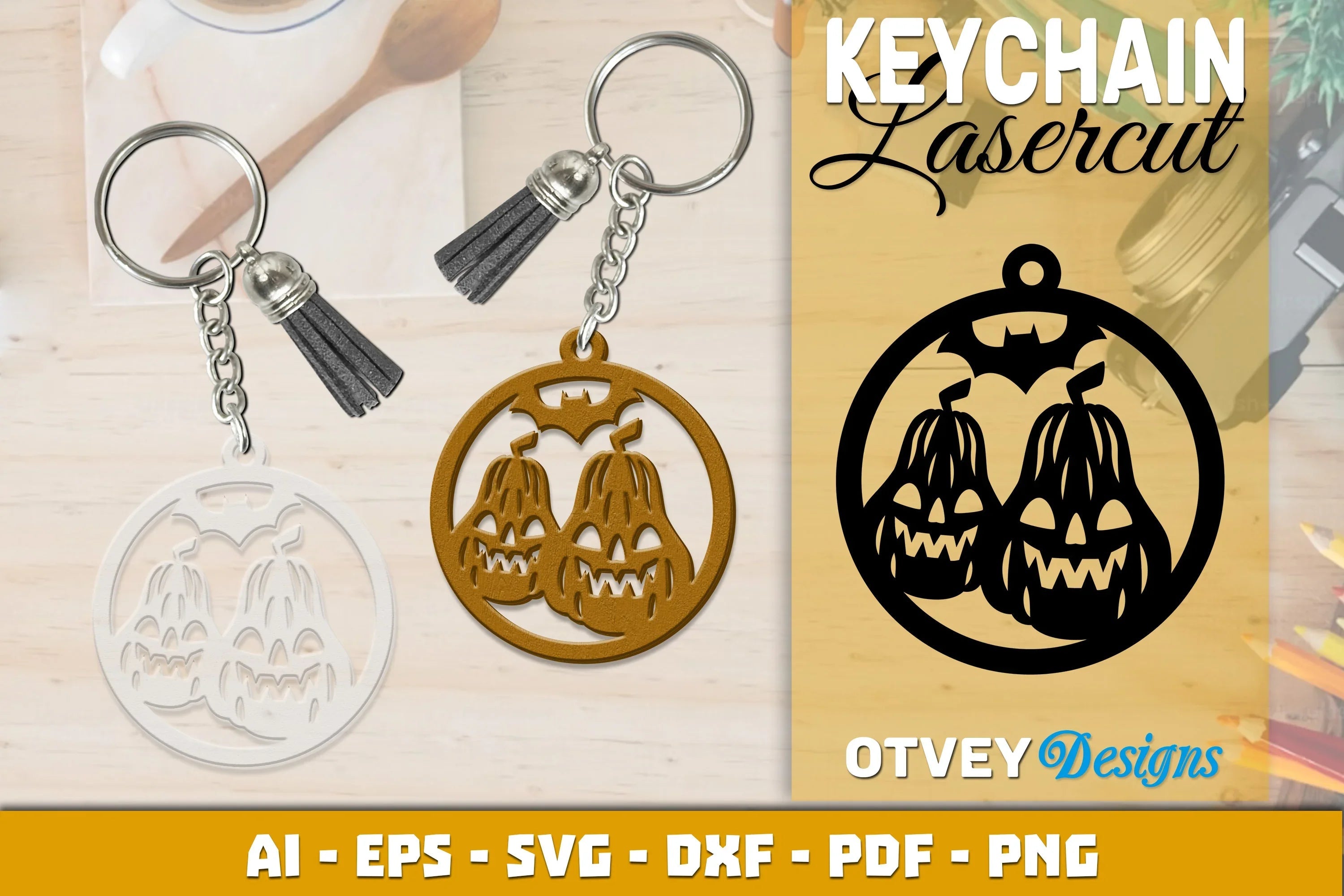 Keychain Halloween Lasercut SVG Bundle 148 - CraftNest - Digital Crafting and Art