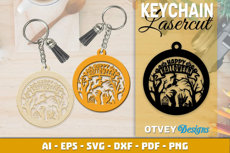 Keychain Halloween Lasercut SVG Bundle 226 - CraftNest - Digital Crafting and Art