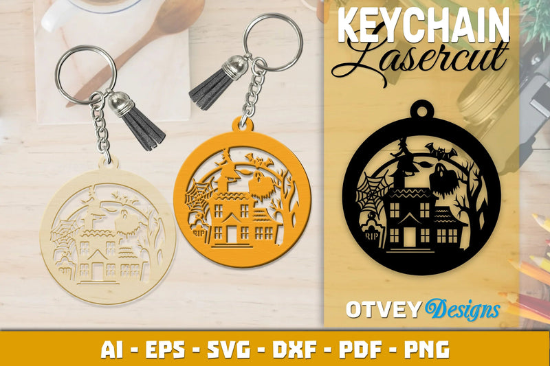 Keychain Halloween Lasercut SVG Bundle 231 - CraftNest - Digital Crafting and Art