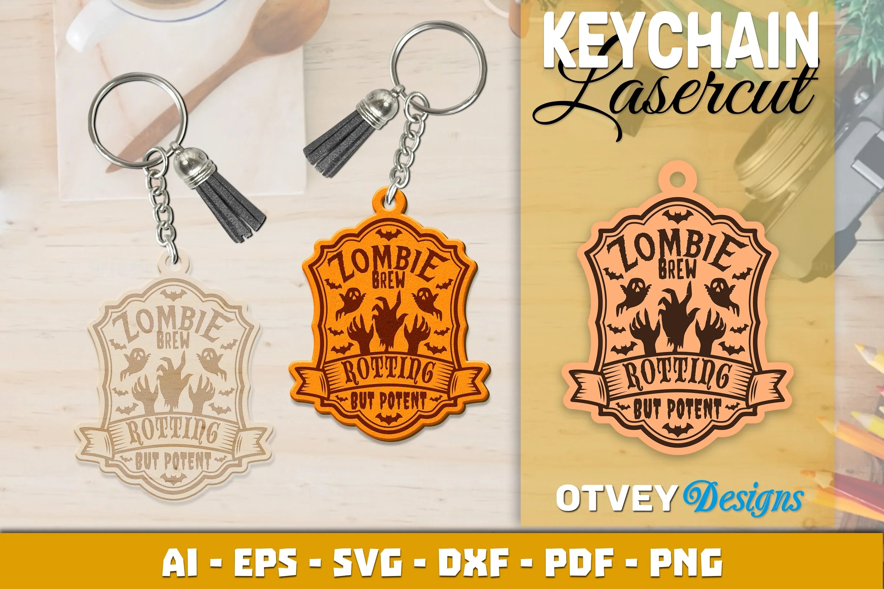 Keychain Halloween Lasercut SVG Bundle 212 - CraftNest - Digital Crafting and Art