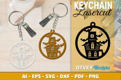 Keychain Halloween Lasercut SVG Bundle 161 - CraftNest - Digital Crafting and Art