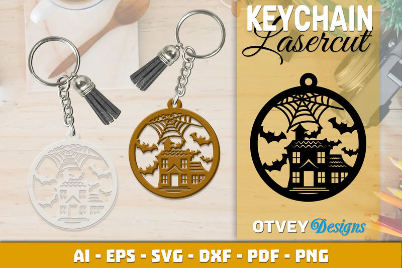 Keychain Halloween Lasercut SVG Bundle 162 - CraftNest - Digital Crafting and Art