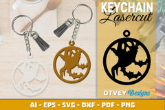Keychain Halloween Lasercut SVG Bundle 166 - CraftNest - Digital Crafting and Art