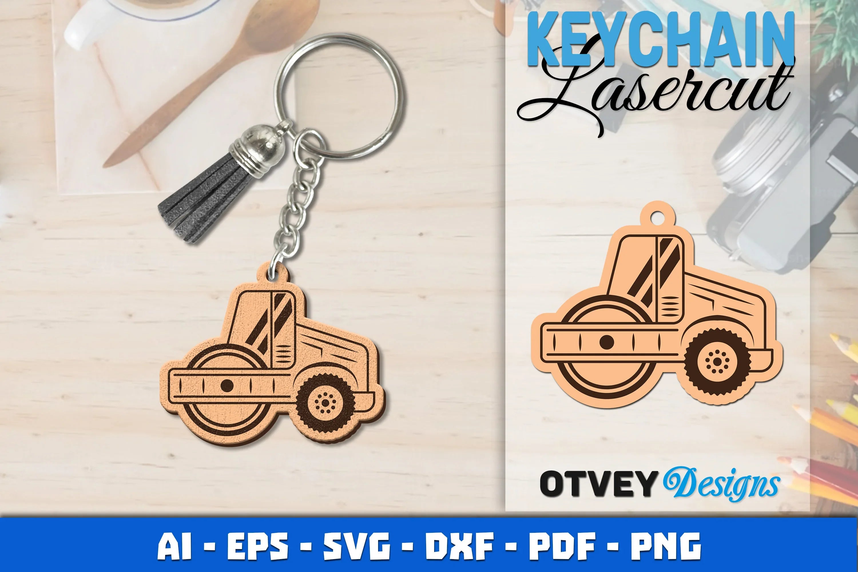 Keychain Tractor Lasercut SVG Bundle 2 - CraftNest - Digital Crafting and Art
